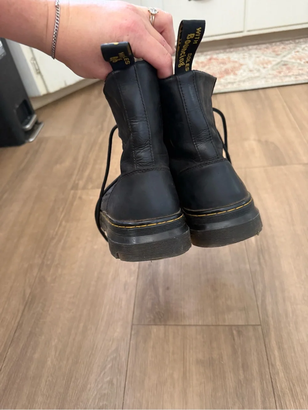 Dr. Martens Black Leather 8-Eye Lace-Up Boots